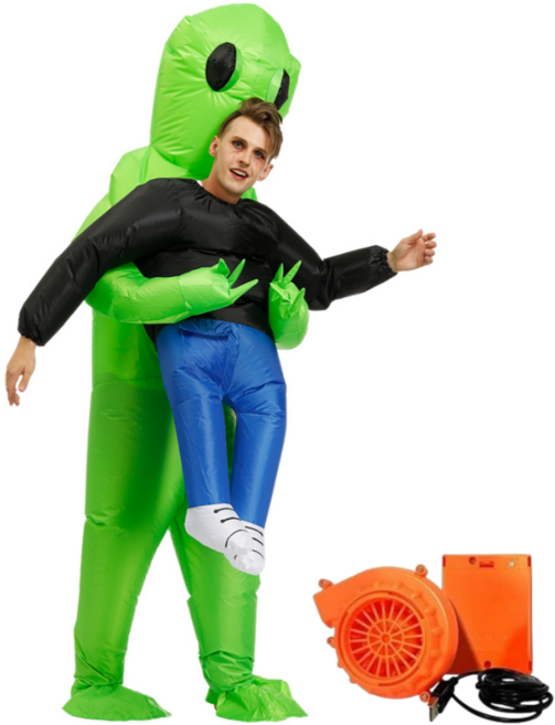 더루비샵 에어슈트 할로윈 코스프레의상 공룡풍선옷, 1개, L(키150-190) 납치외계인그린 에어슈트