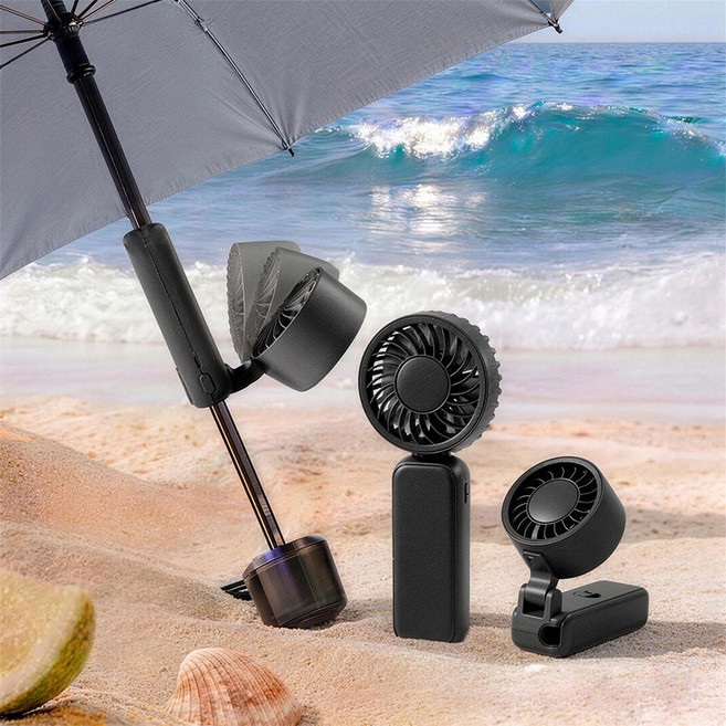 Niftynest 휴대용 무선 초강력 접이식 저소음 손선풍기 미니 선풍기 우산 손잡이에 끼움 가능, 다크 그레이, L68