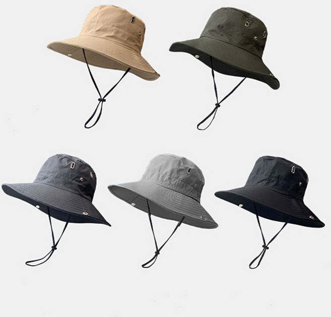 [1+1] 등산모자 사파리 정글 버킷햇 캠핑 아웃도어, 블랙 1+1