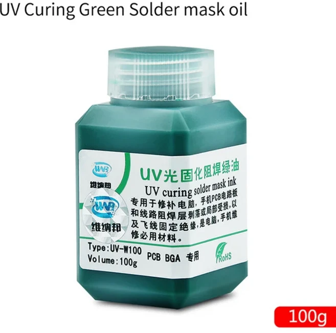 UV 경화 램프 솔더 마스크 녹색 오일 페인트 전화 회로 기판에 대한 부식성 방지 브러시 바늘이있는 PCB 수리 도구, 02 Green oil