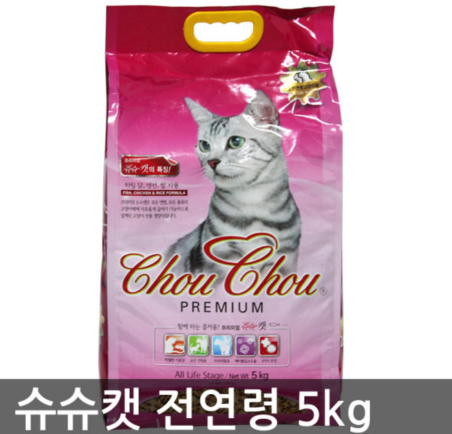 슈슈 프리미엄 전연령용 캣 사료, 닭, 5kg, 1개
