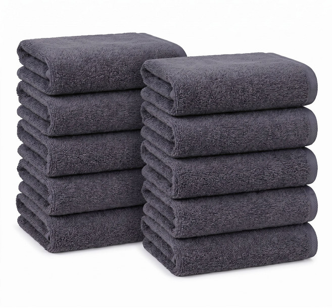 LUNOO 프리미엄 40수 면사 수건 오코텍스 인증을 받은 호텔 수건 무형광 세면 타올 집들이 선물 타월 수건 10장, 그레이, 10개