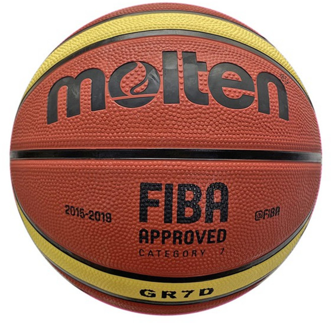 Molten 籃球 男子 室外 大學 橡膠 深溝 彈力 韌性 抓感 BGR7D-YBW, 1個