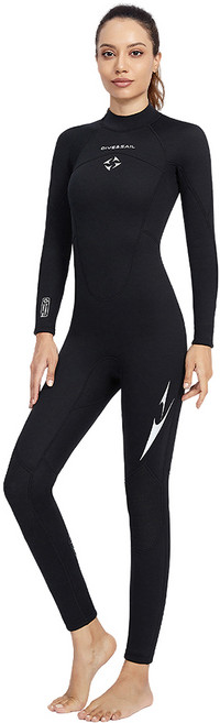 다이브앤세일 여성 프리다이빙 슈트 3mm, 블랙
