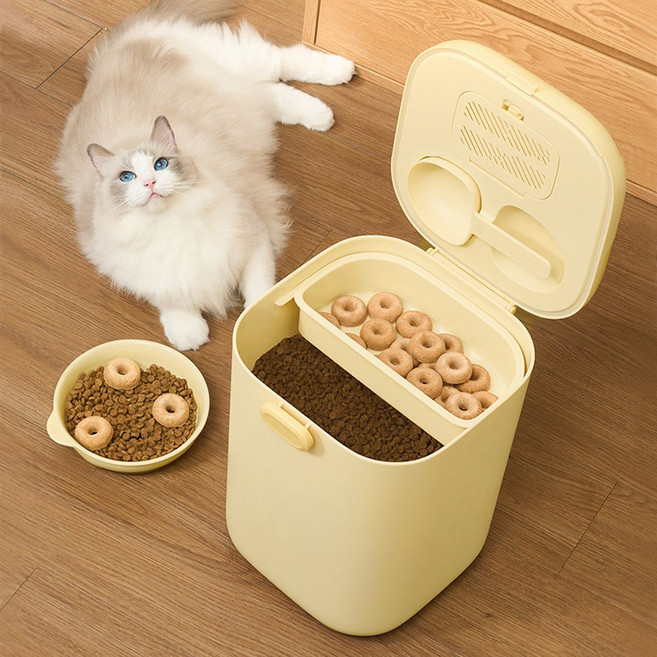 망고 강아지 고양이 진공 사료통 MF-945 보관 반려동물 15리터, 1개, 15L, MF-945 사료보관통 옐로우