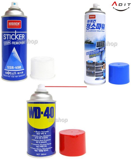 PC 에어컨청소 크리너 스티커 제거제 다목적 방청 윤활제 WD-40, 1개