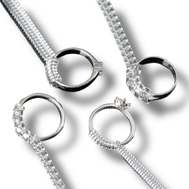 주니니몰 반지 사이즈 줄이기 4종세트 조절 링 스프링, 8개, 투명