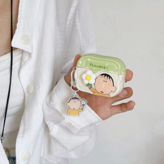 꽃을 든 맹구 [키링포함] 에어팟케이스 프로3 프로2, 꽃맹_PRO&PRO2