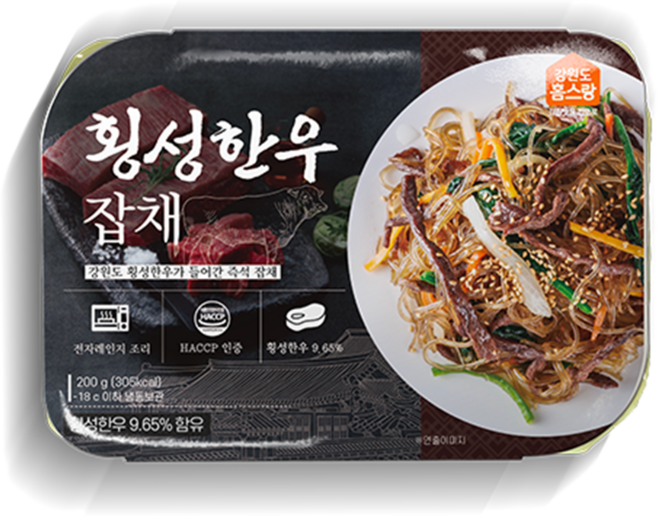 강원도 횡성 한우잡채 / 간편조리 즉석잡채 참 맛있요!, 200g, 4개