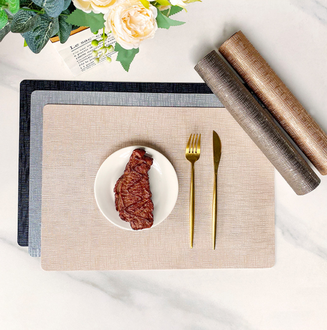 소담루밍 북유럽 가죽 방수 식탁 테이블 매트 고급스러운 식탁매트, 5개, 43cm x 30cm, 5컬러 혼합 세트