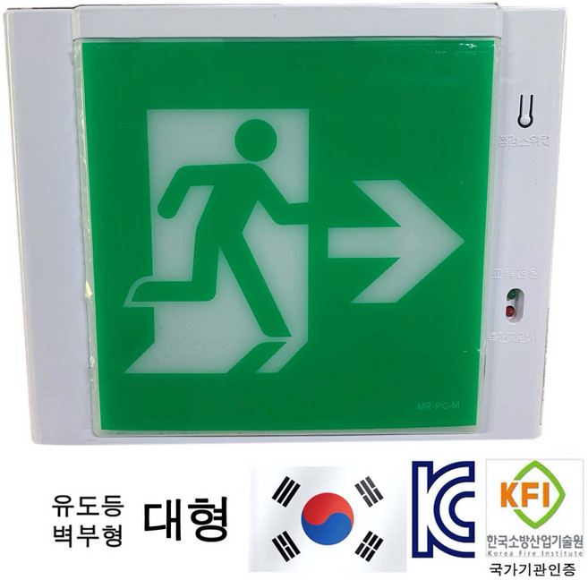 유도등 한국소방 LED 천장 벽부 양면 단면 방향 종합 피난, 1개, 혼합색상
