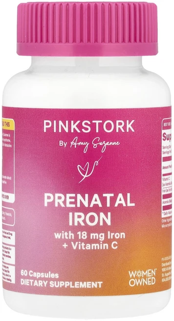 단백질 비타민 철분 마그내슘 칼슘 Pink Stork 임산부용 비타민C 함유 철분 캡슐 60정 고루고루섭취해주세요, PinkStork임산부용비타민C함유철분캡슐60정, 1개 - 쿠팡