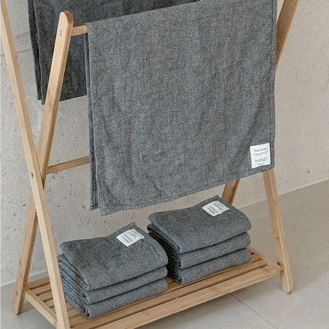 무형광 소창수건 100% 순면 먼지적고 빠른건조 Stay house (정련완료), 11개, 그레이 3겹