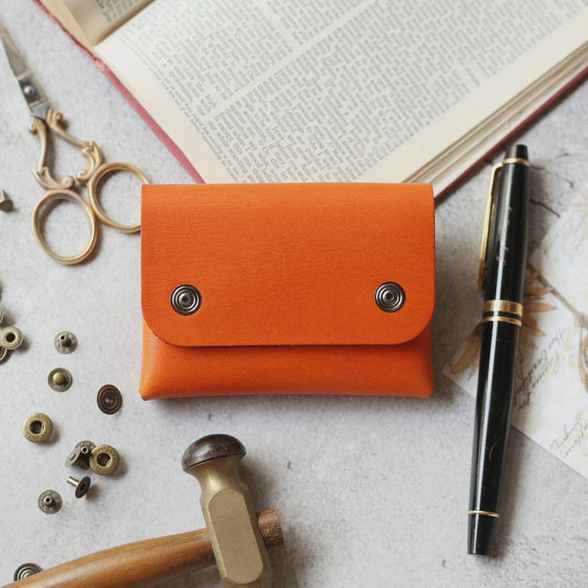 892 가죽 공방 커스텀 수제 주문 제작 각인 똑딱이 카드 명함 지갑 홀더 남자 여자