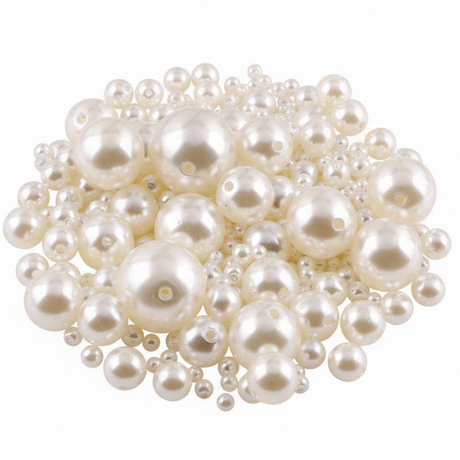 진주구슬 비즈, 1개, 아이보리 8mm