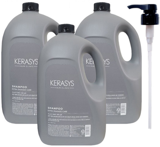 케라시스 엑스트라 데미지 케어 샴푸 4000ml + 펌프증정, 4kg, 3개