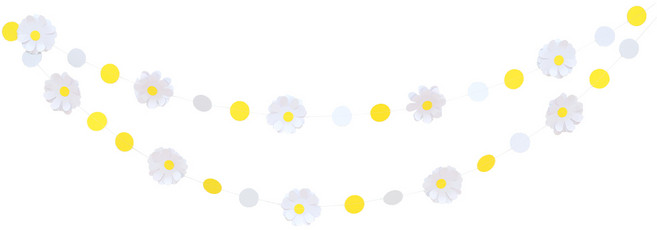 파티짱 데이지 도트 종이 가랜드 꽃 장식 파티, 데이지도트종이가랜드, 1개