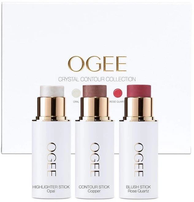 Ogee 페이스 스틱 크리스탈 컬렉션 트리오 - 컨투어 메이크업 인증된 유기농 팔레트 브론저 스틱 블러쉬 및 하이라이터 포함 204137, Ogee 페이스 스틱 크리스탈 컬렉션 트리오 컨투어 메, 1개 - 쿠팡