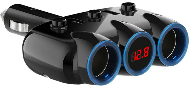 NETmate 차량용 USB 2포트 충전 2구 소켓 확장 시거잭, 1개, 1구