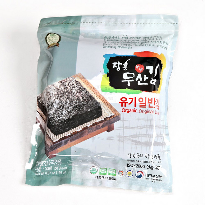 장흥무산김(주) 친환경 장흥 무산김 일반김, 1개, 195g