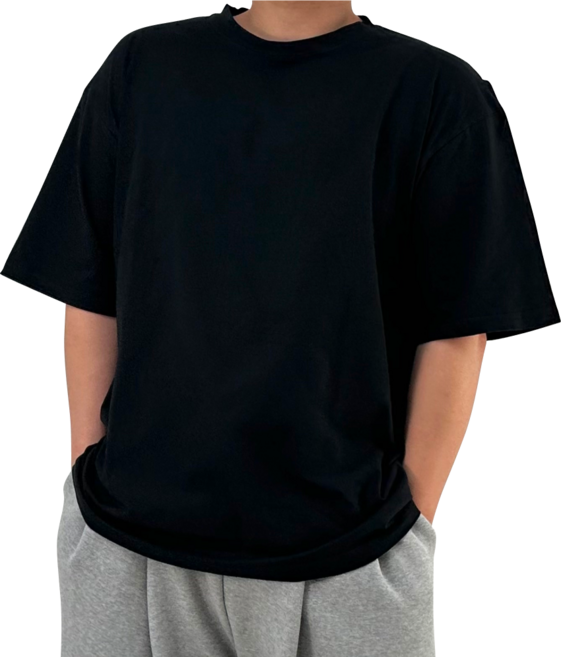 [XL-5XL] 블루제이 순면 빅사이즈 오버핏 무지 반팔티