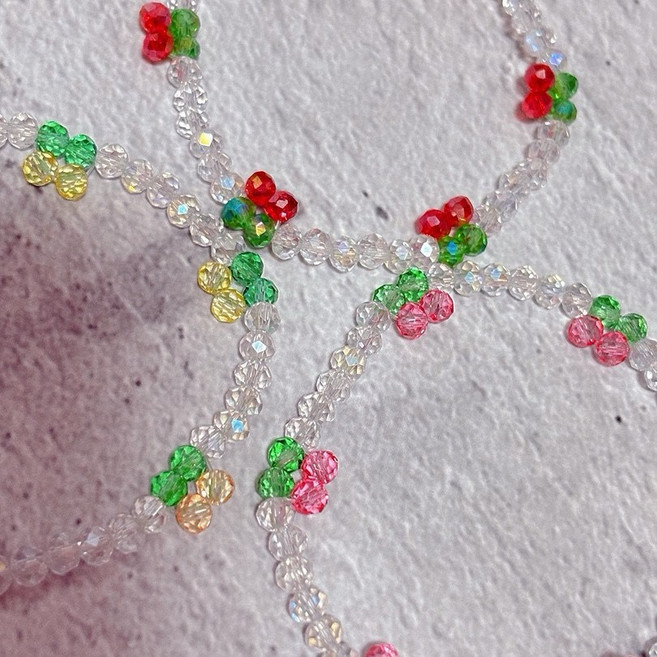 [니즈비즈/주문제작](Ver.2) 떨어지는 앵두 체리 비즈 팔찌 오리지널 앵두 체리 팔찌