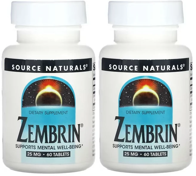 1+1 소스내츄럴스 젬브린 25mg 60정 칼슘 비건 글루텐프리, 2팩 - 쿠팡