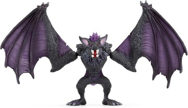 Schleich 42554 Eldrador Creatures Mythical Shadow Wolf 몬스터 피규어 - 퍼플 코트와 반투명 백 크리스털 내구성이 뛰어난 몬스터 장, Black