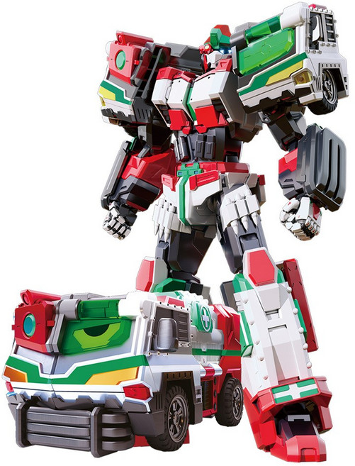 Metal cardbot 疾速戰卡隊 烈刃救援 金屬變形卡片機器人 兒童益智玩具, 1個, 紅色、白色、綠色