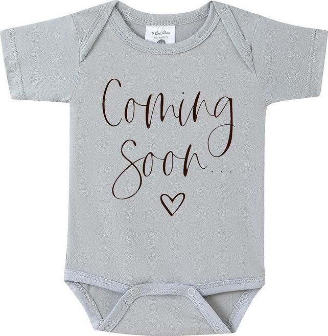 BIBIBLISSBABY Baby Coming Soon 바디수트 발표 조부모를 위한 재미있는 임신 발표 선물 Taro 0-3개월 227846, 폭풍
