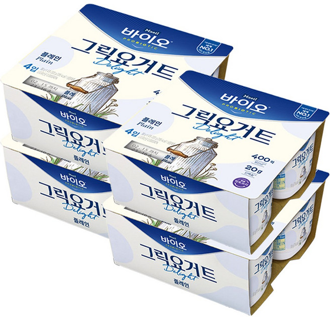 매일 바이오 그릭 요거트 딜라이트 플레인 (80g X 4P), 320g, 4개