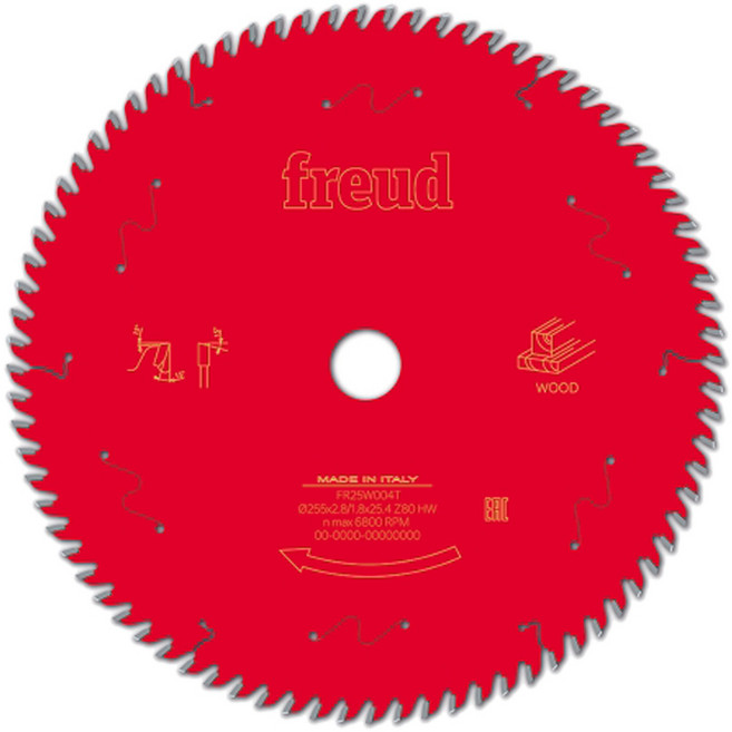 프레우드 원형톱날 255mm 80날 목공용 팁쏘 목재 절단날 10인치+한정사은품, 1