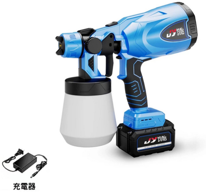 均怡 鋰電噴漆槍, 1個, 噴漆槍組【無刷馬達】十節電池二電/充電器