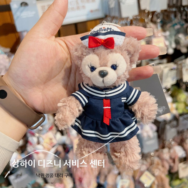 상해 디즈니랜드 더피 리나벨 쉐리메이 키홀더 인형 스텔라루 세일러 키링, 1개, 해군 세일러복 눈송이 장식, 1cm