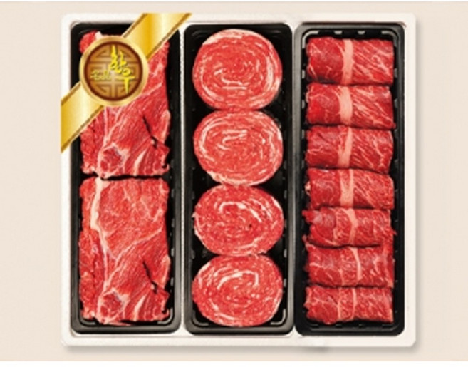 (주)가천린포크 특급 한우 선물세트 3호 특급한우 (국거리 1.2kg+불고기1.2kg+등심1kg 총 3.4kg), 1개