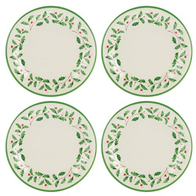 디너 플레이트 레녹스 홀리데이 4피스 멜라민 디너 플레이트 Lenox 863669 Holiday 4-Piece Melamine Dinner Plate Set Christmas, 1개