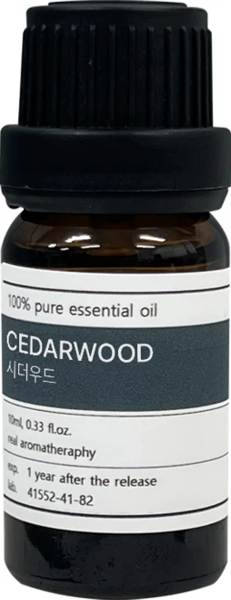 천연 아로마 에센셜 오일 모음 47종, 1개, 10ml, 시더우드 - 쿠팡