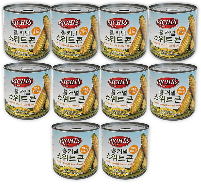 코스트코 리치스 홀커널 스위트콘 옥수수콘 캔 통조림 샐러드, 340g, 10개