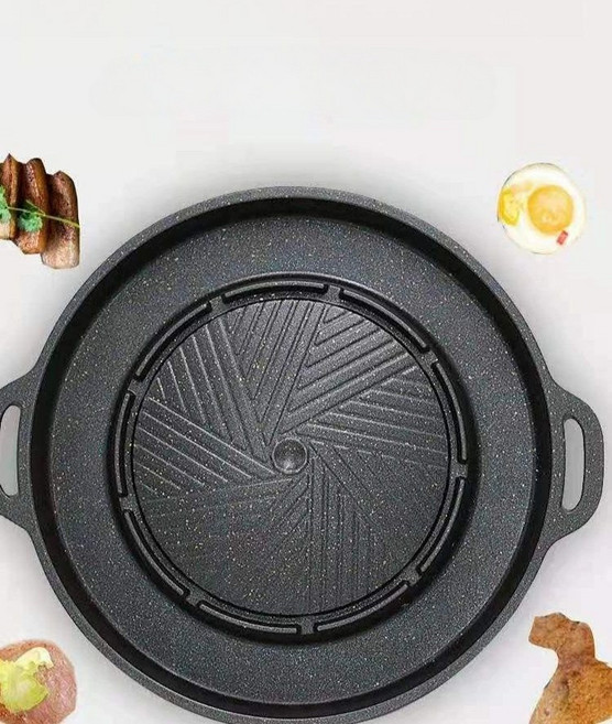 고기 불판 계란찜 치즈 전골 샤브샤브 훠궈 구이판 그릴 일체형 무카타 냄비, 1개, 4. KS-380A 1, 1cm