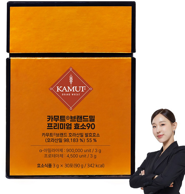 그레인온 카무트 브랜드밀 프리미엄 효소 90, 30회분, 1박스