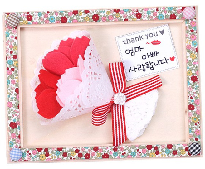 [펠트친구] 꽃다발 카네이션 액자만들기