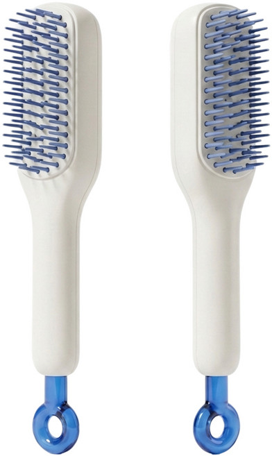 카로히포 원터치 엉키지 않는 머리빗, 2개, 화이트