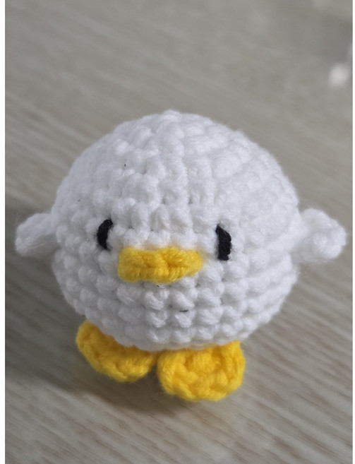 몽글공방 뜨개 인형 손뜨개 키링 동물 인형 빽꾸 완성품, 1개, 흰오리