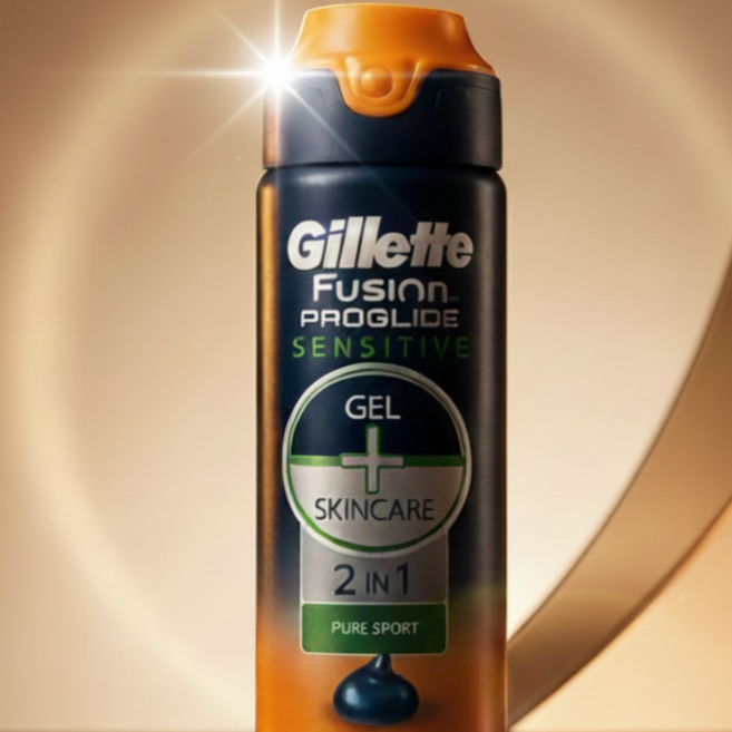 민감성 피부보호 질레트 퓨전 프로글라이드 센서티브 젤 스킨케어 2 in 1 퓨어스포츠 쉐이빙 젤, 170g, 1세트