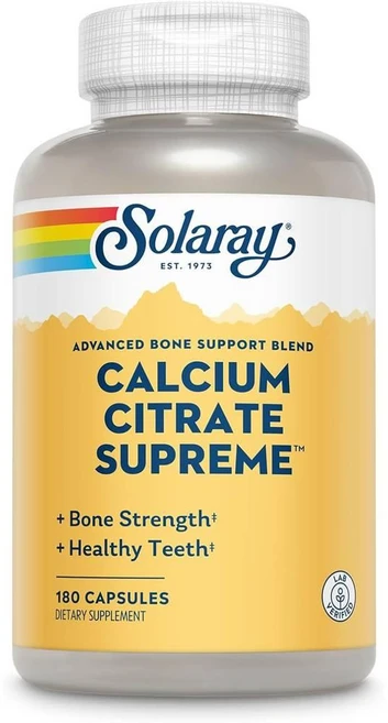 솔라레이 칼슘 시트레이트 슈프림 800mg SOLARAY Calcium Citrate Supreme, 180정, 1개 - 쿠팡