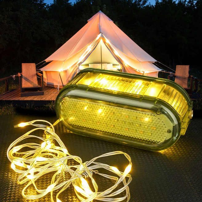 사는잼 LED 무선 와이어 충전식 캠핑 랜턴 무드등 조명 6.5M, 1개, 그린