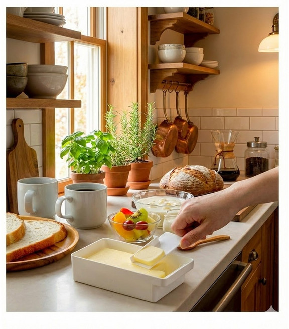 버터케이스 일본산 버터커터 내장 냉장고 버터보관통 200g 용, 1개