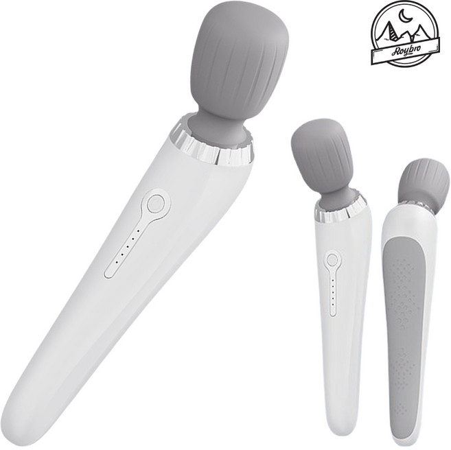 Roybro 미니 무선 진동 마사지기 휴대용 목 어깨 전신 안마기 온열 릴렉스 이완, 화이트