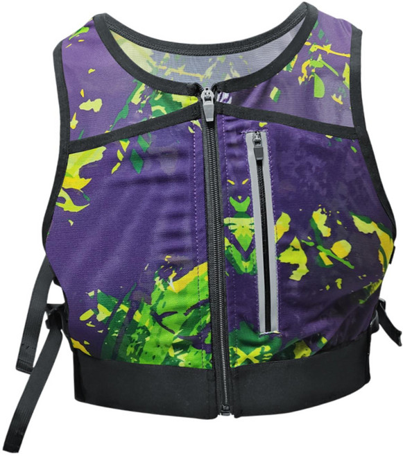 러닝 조끼 야외 배낭 팩 20-35L 남성 여성 하이킹 오토바이 야간 산책을위한 반사 조깅 가슴 팩, 02 Purple Yellow