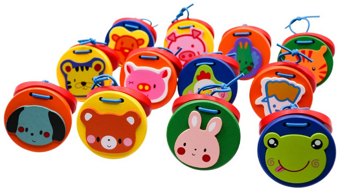 [이루몽] 동물캐스터네츠 모양랜덤 5개, 1세트, 랜덤